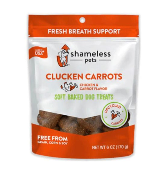 SHAMELESS PETS Soft Baked Dog Treats Clucken' Carrots 6oz